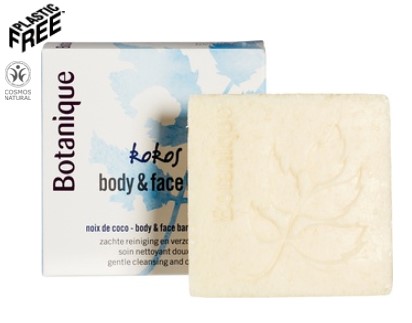 Kokos body + face bar van Botanique, 1 x 100 g