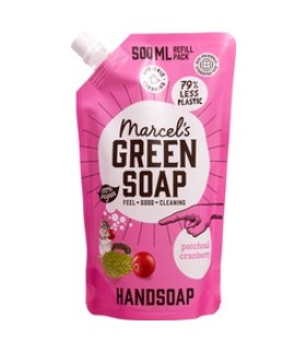 Navul handzeep patchouli + cranberry van Marcel`s Green Soap, 6