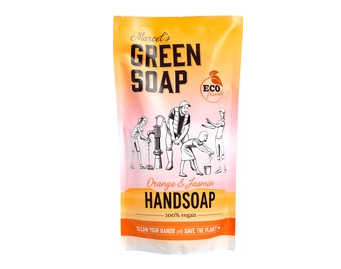 Navul handzeep orange + jasmine van Marcel`s Green Soap, 6 x 500
