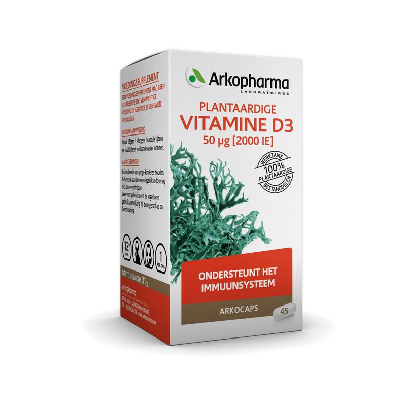 Plantaardige vitamine D3 capsules van Arkopharma, 1 x 45 stk