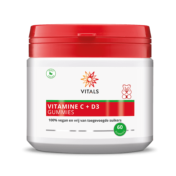 Vitamine C + D3 gummies van Vitals, 1 x 60 stk