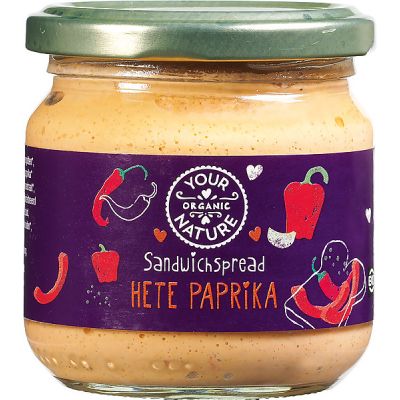 Sandwichspread hete paprika van Your Organic Nature, 6x 180g