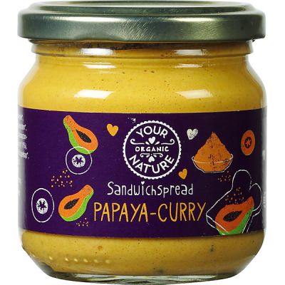 Sandwichspread papaya-curry van Your Organic Nature, 6x 180g