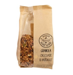 Granola chocolade-hazelnoot van Your Organic Nature, 6 x 375 g