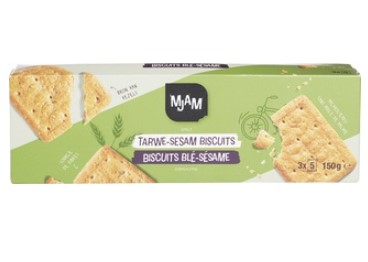 Tarwe-sesam biscuits van MJAM, 12 x 150 g