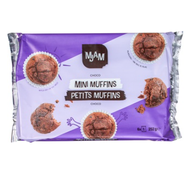 Muffins mini chocolade van MJAM, 10 x 252 g