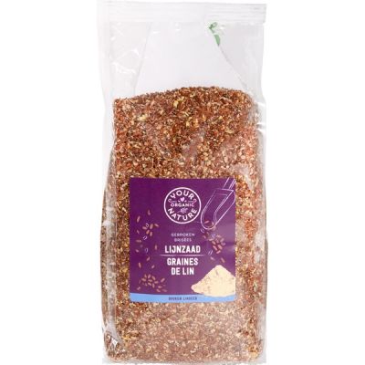 Gebroken lijnzaad van Your Organic Nature, 6 x 400 g