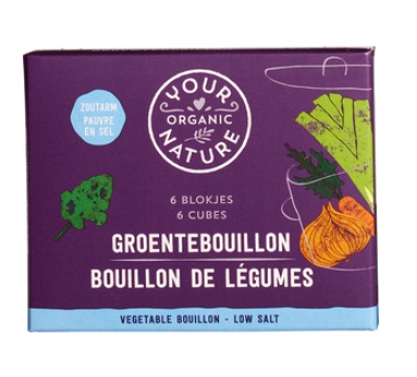 Groentebouillon blokjes zoutarm van Your Organic Nature, 15 x 60 g