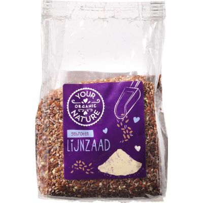 Lijnzaad gebroken van Your Organic Nature, 8 x 200 g