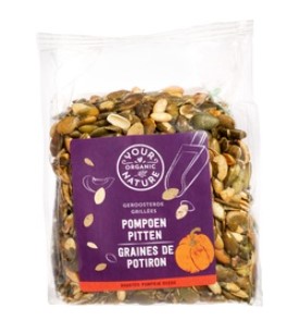 Pompoenpitten geroosterd van Your Organic Nature, 8 x 200 g