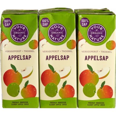 Appel sap van Your Organic Nature, 4 x 6x200 ml Appel sap van Your Organic Nature, 4 x 6x200 ml