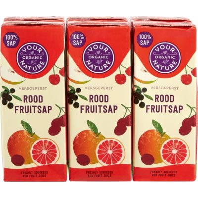 Rood fruit sap 4 x 6x200ml van Your Organic Nature