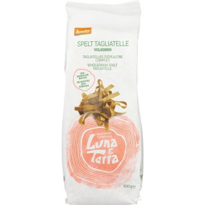 Tagliatelle spelt volkoren 9 mm van Luna e Terra, 8 x 500 g