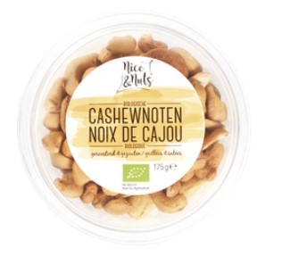 Cashewnoten geroosterd met zeezout van Nice & Nuts, 8 x 175 g