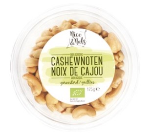 Cashewnoten geroosterd zonder zeezout van Nice & Nuts, 8 x 175 g