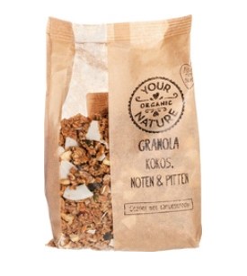 Granola kokos-noten-pitten van Your Organic Nature, 6 x 375 g