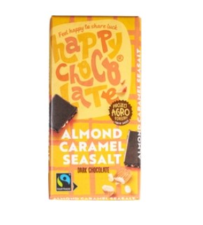 Chocolade tablet Puur Amandel karamel zeezout van Happy Chocolat