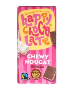 Chocolade Tablet Puur Nougat van Happy Chocolate, 12 x 100 g