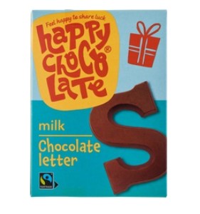 Chocoladeletter S melk van Happy Chocolate, 12 x 130 g Chocoladeletter S melk van Happy Chocolate, 12 x 130 g