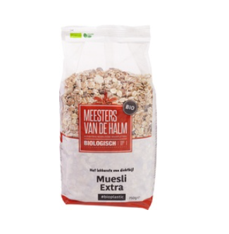Extra-Muesli van de Meesters van De Halm, 6x 750 gram.
