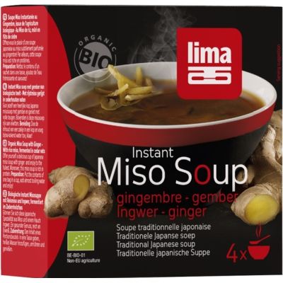 Miso Instant Soep Gember van Lima, 6x 4 st