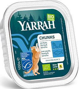 Katten brokjes kip en vis van Yarrah, 16x 100 gr