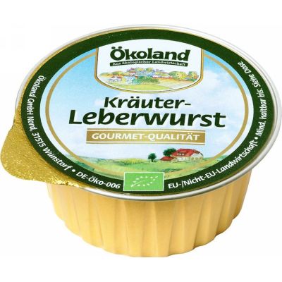 Leverworst kruiden in kuipje van Ökoland, 10 x 50 g