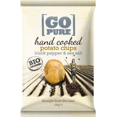 Natural crunch chips black pepper & sea salt van Go Pure, 6x 125