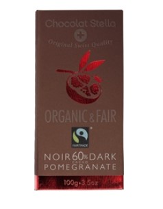 Choc. reep Dark 60% Cacao Granaatappel van Chocolat Stella, 11x