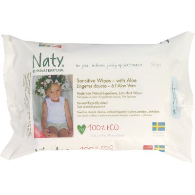 Baby doekjes aloe van Naty, 12 x 56 stk
