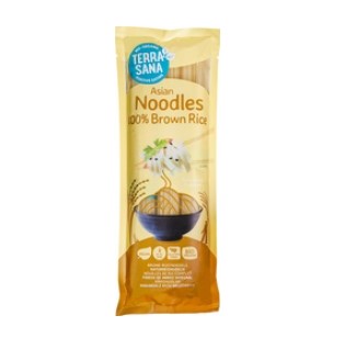 Bruine rijstnoedels glutenvrij van TerraSana, 12x 250 g