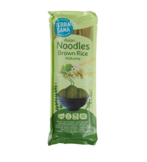 Bruine rijstnoedels met wakame van TerraSana, 12x 250 g