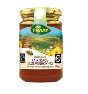 Bloemen honing vloeibaar Fairtrade van De Traay, 1x 350 g