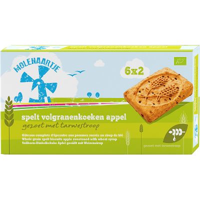 Volgranenkoeken Spelt Appel van Molenaartje, 12 x 240gr