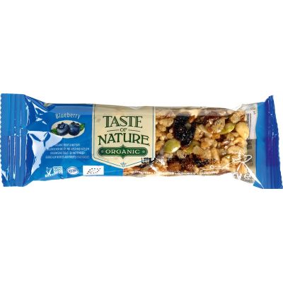 Blueberry reep van Taste of Nature, Raw Food, 16x 40gr