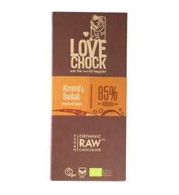 Chocotablet almond & baobab (85%) van Lovechock, 8x 70 gr
