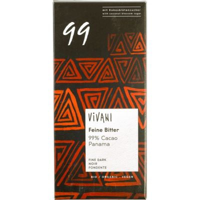 Chocoladetablet Puur 99% van Vivani, 10x 80 gr