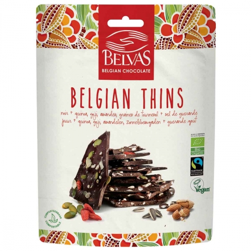 Belgian thins puur quinoa-goji van Belvas, 6x 120 gr