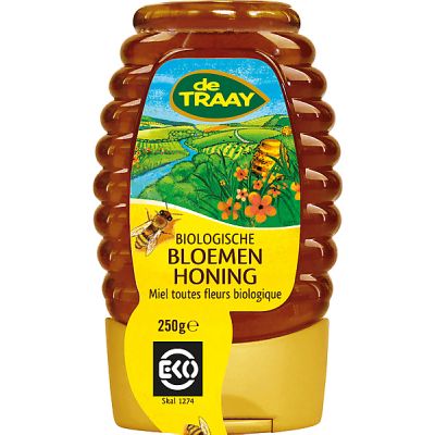 Bloemenhoning knijpfles van De Traay, 1x 250 g