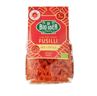 Rode linzen fusilli van La Bioidea, 10 x 250 g