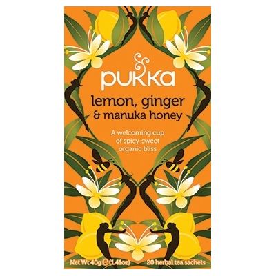 Lemon-ginger & Manuka Honey thee van Pukka, 4x 20 stk