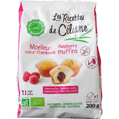 Raspberry mini muffins GV-LV van Les Rec. de Céliane, 1x 200 g