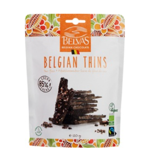 Belgian thins puur met kokosbloesemsuiker van Belvas, 6x 120 gr