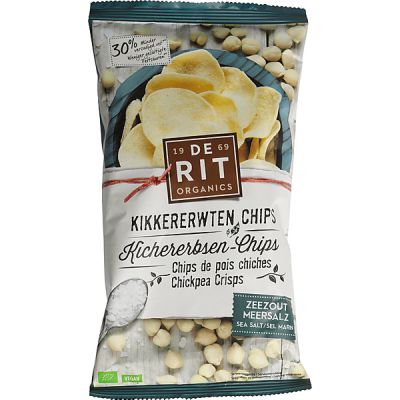 Kikkererwtenchips zeezout van De Rit, 8x 75 gr