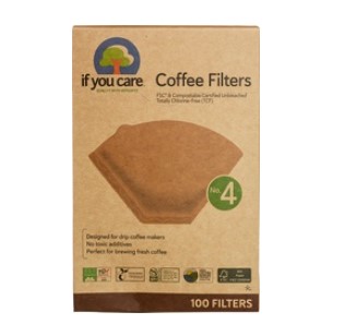 Koffie filters NR 4 FSC van If You Care, 1x 100 stks