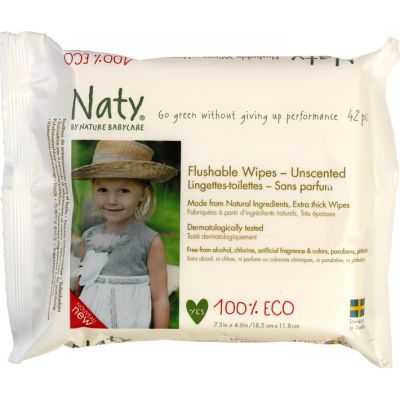 Sensitive flushable wipes van Naty, 12 x 42 stk