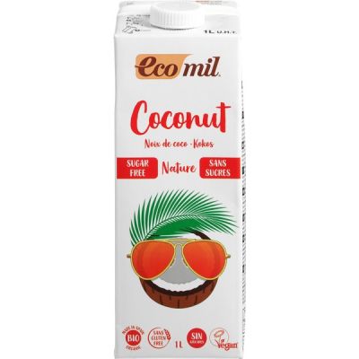 Kokos drink nature ongezoet van Ecomil, 6 x 1 l