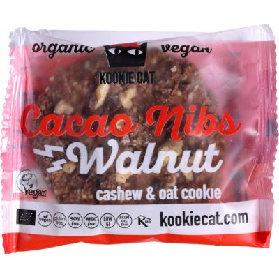 Kookie Cat Cocoa nibs-Walnut, 12 x 50 g