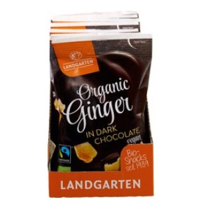 Ginger in dark chocolate van Landgarten, 10 x 70 g