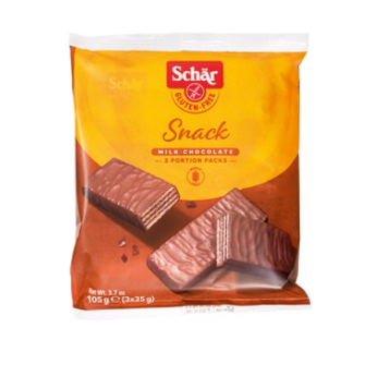 Snack glutenvrij melkchocolade van Dr. Schär, 12 x 105 g NIET BIO